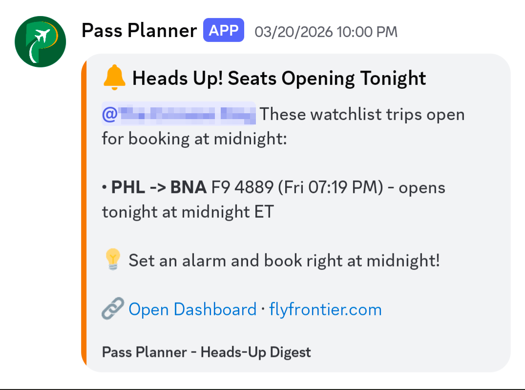 Discord pre-sale reminder notification
